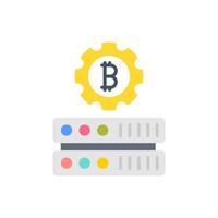 Bitcoin server with gears and a bitcoin icon vector