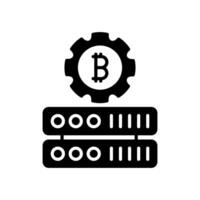 Bitcoin server icon isolated on white background vector