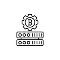 Bitcoin server icon, line icon, illustration vector