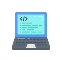 A laptop with a code on it vector