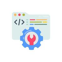 A wren and a wrench are next to a computer screen vector