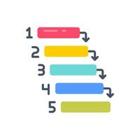A series of colored arrows with different colors vector