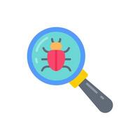 Magnifying bug icon illustration vector