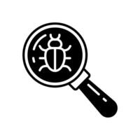 Magnifying bug icon illustration vector