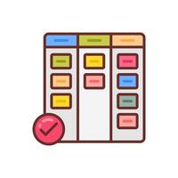 A colorful board with check marks and a check mark vector