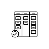 A black and white illustration of a computer with a clock vector