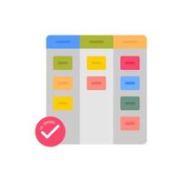 A colorful calendar with check marks and a red tick vector