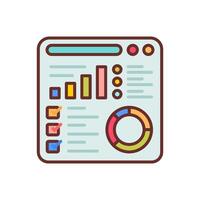 A flat icon of a business report vector