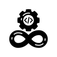 A black and white image of an infinite symbol vector