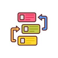 A colorful icon with arrows pointing to different directions vector
