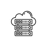 A cloud and a server icon on a white background vector