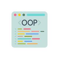 The oop icon is shown on a white background vector