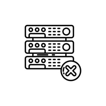 A server with a x symbol on it vector