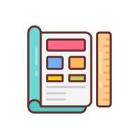 A ruler and a book with a ruler on it vector