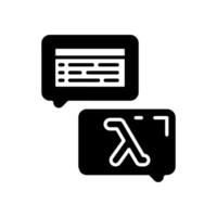 Two speech bubbles with a computer and a keyboard vector