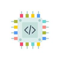 A computer processor with the word html written on it vector