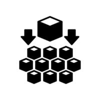 A black and white image of a cube with arrows vector