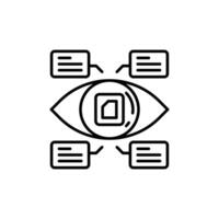 Computer Vision Outline Icon, illustration vector
