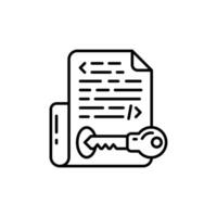 Cryptography Outline Icon, illustration vector