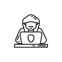Hacker Outline Icon, illustration vector