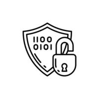 Decryption Outline Icon, illustration vector