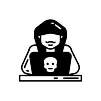 Hacker Glyph Icon, illustration vector