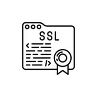 Secure Sockets Layer Outline Icon, illustration vector