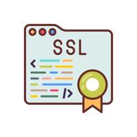 Secure Sockets Layer Filled Icons , illustration vector