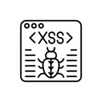 Cross site scripting Outline Icon, illustration vector