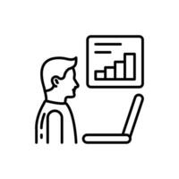 Monitoring Outline Icon, illustration vector