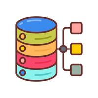 Database design Filled Icons , illustration vector