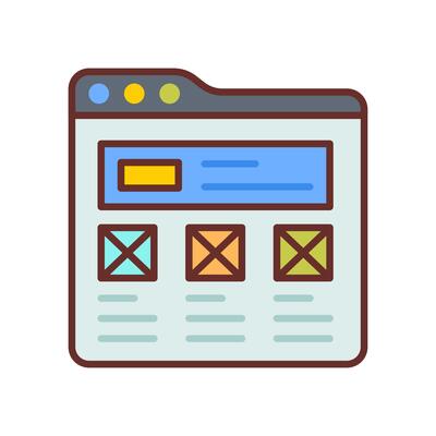 Wireframe Filled Icons , illustration