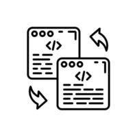 Code refactoring Outline Icon, illustration vector