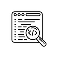 Code review Outline Icon, illustration vector