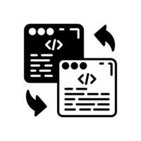 Code refactoring Glyph Icon, illustration vector