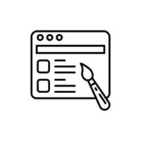 Web Design Outline Icon, illustration vector