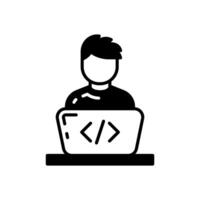 Software Developer Glyph Icon, illustration vector