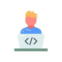 Software Developer Flat Icons, illustration vector