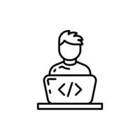 Software Developer Outline Icon, illustration vector