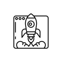 Software Launch Outline Icon, illustration vector