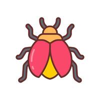 A red bug icon on a white background vector