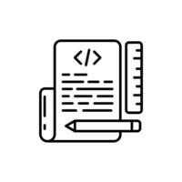 Script Outline Icon, illustration vector