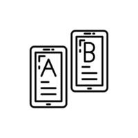 AB Testing Outline Icon, illustration vector