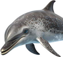 Vibrant and Cheerful Dolphin Swimming in Playful Motion. . png