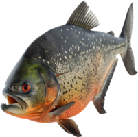 Dynamic Piranha Swimming with Bold, Fierce Expression. . png