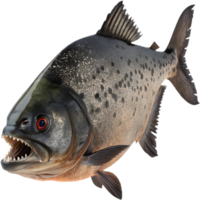 Bold Piranha with Fierce Expression in Dynamic Art. . png