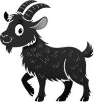 Festive, Playful Cartoon Goat in Cute Clipart Style. . png
