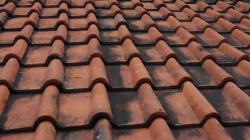 photo of clay roof tiles in Indonesia, can be used as a background