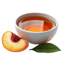 peach tea with a slice of peach on a white background png