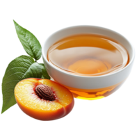 Peach Tea with Peach Slice on White Background png